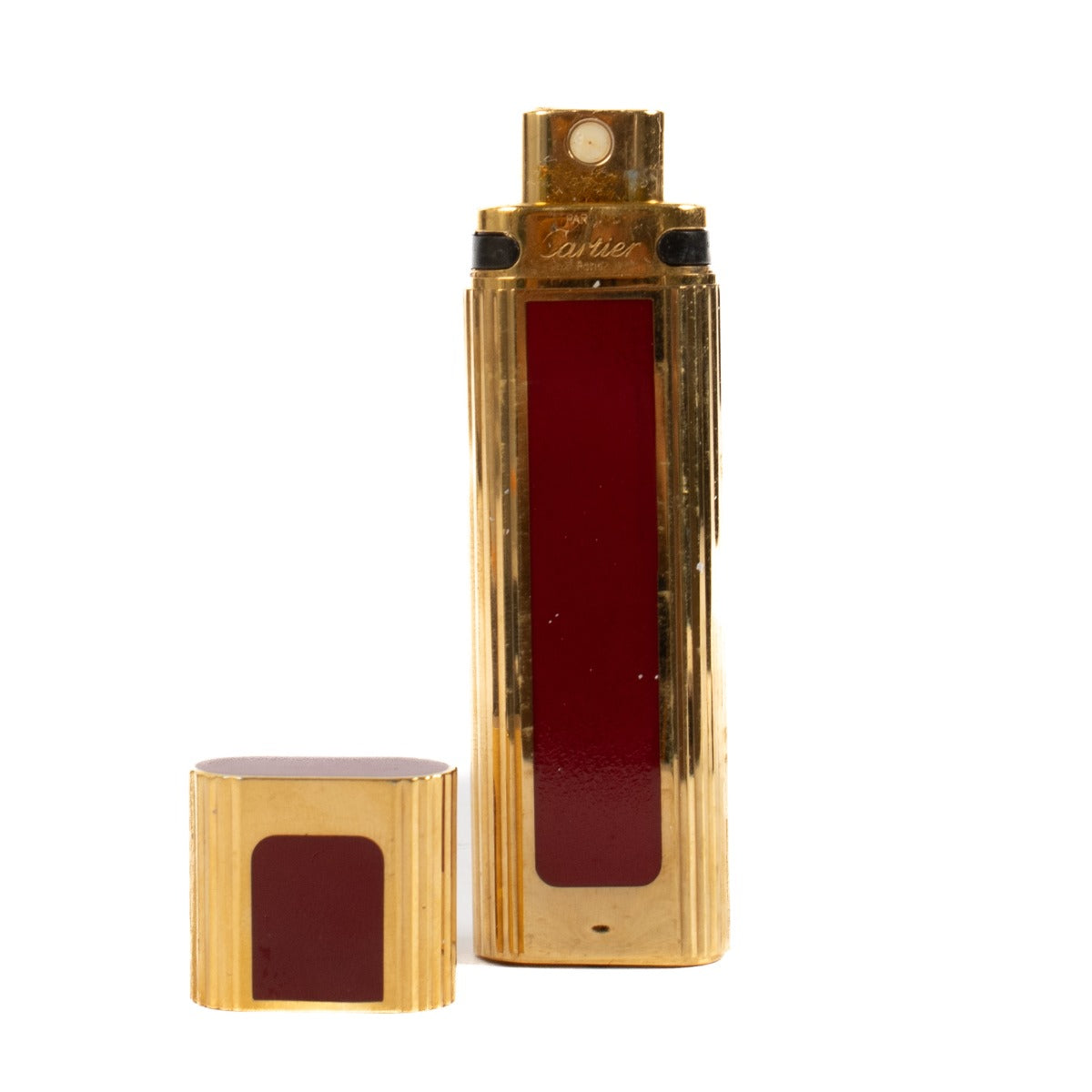 Cartier Gold/Burgundy Perfume Case