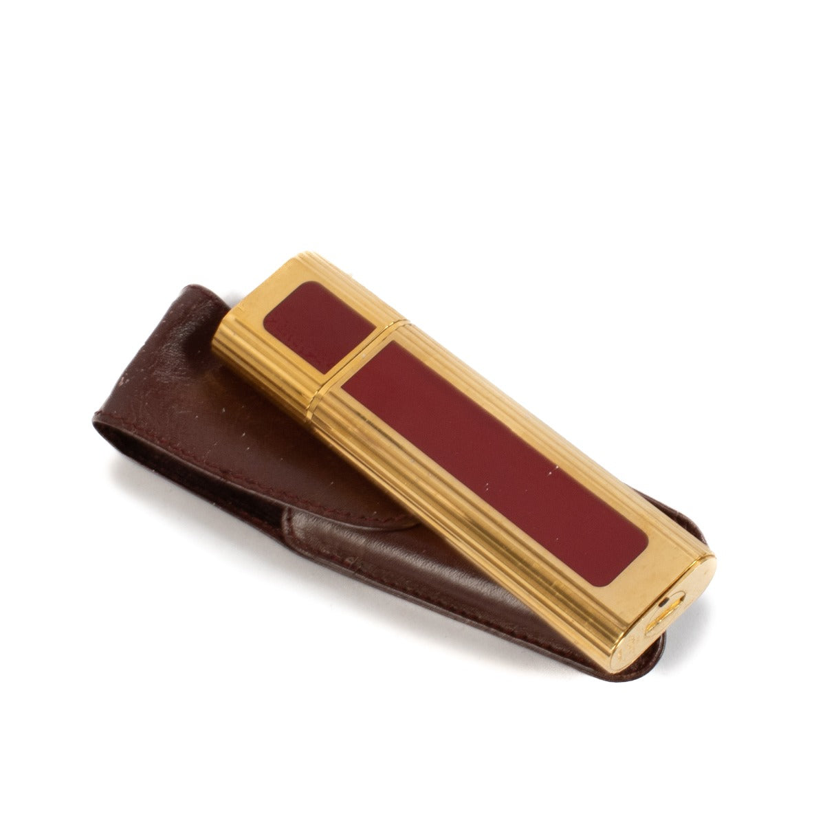 Cartier Gold/Burgundy Perfume Case