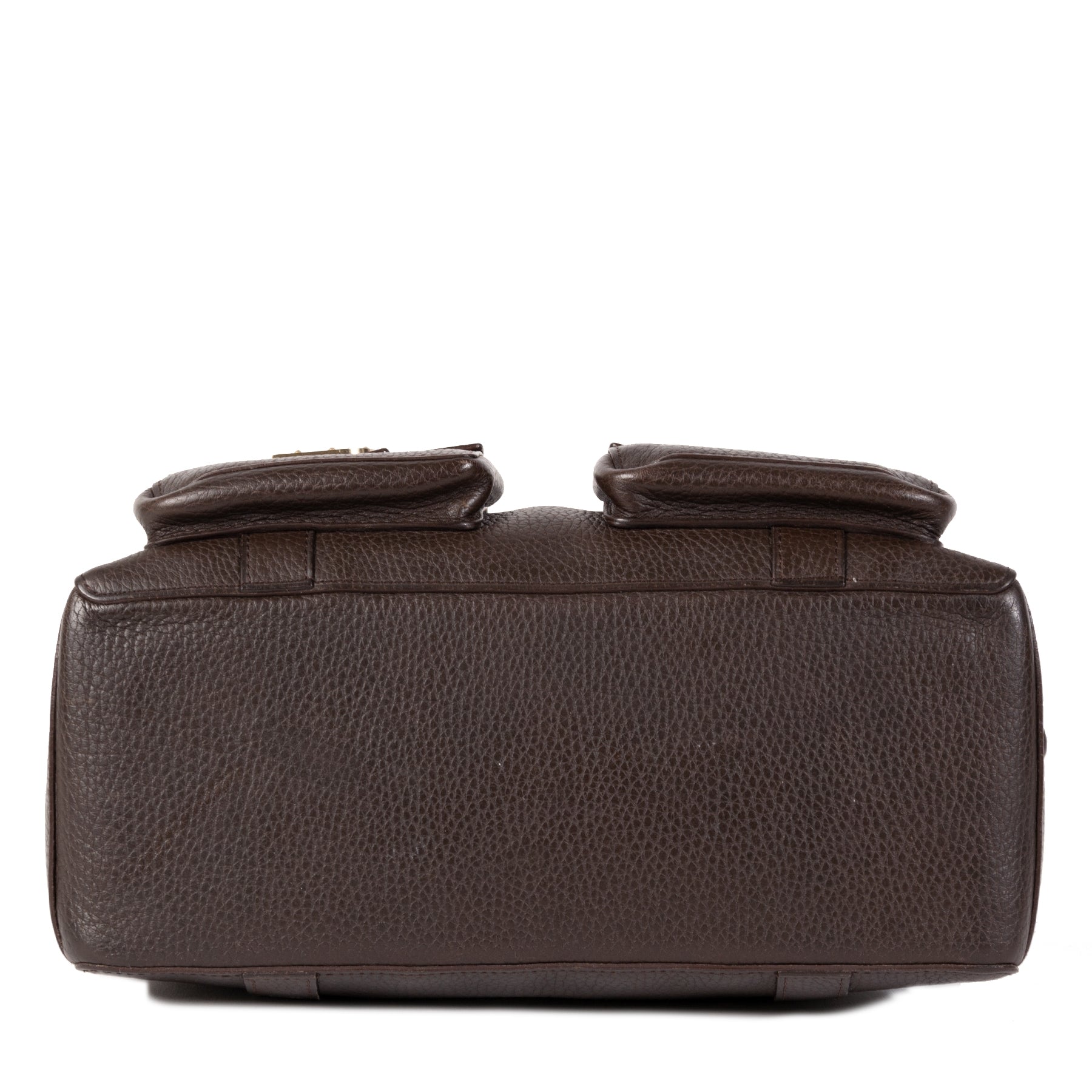 Authentieke Tweedehands Delvaux Dark Brown Front Pockets Shoulder Bag juiste prijs veilig online shoppen luxe merken webshop winkelen Antwerpen België mode fashion