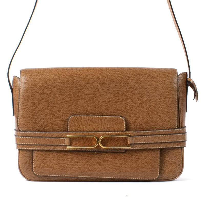 Delvaux Camel Leather Vintage Crossbody Bag