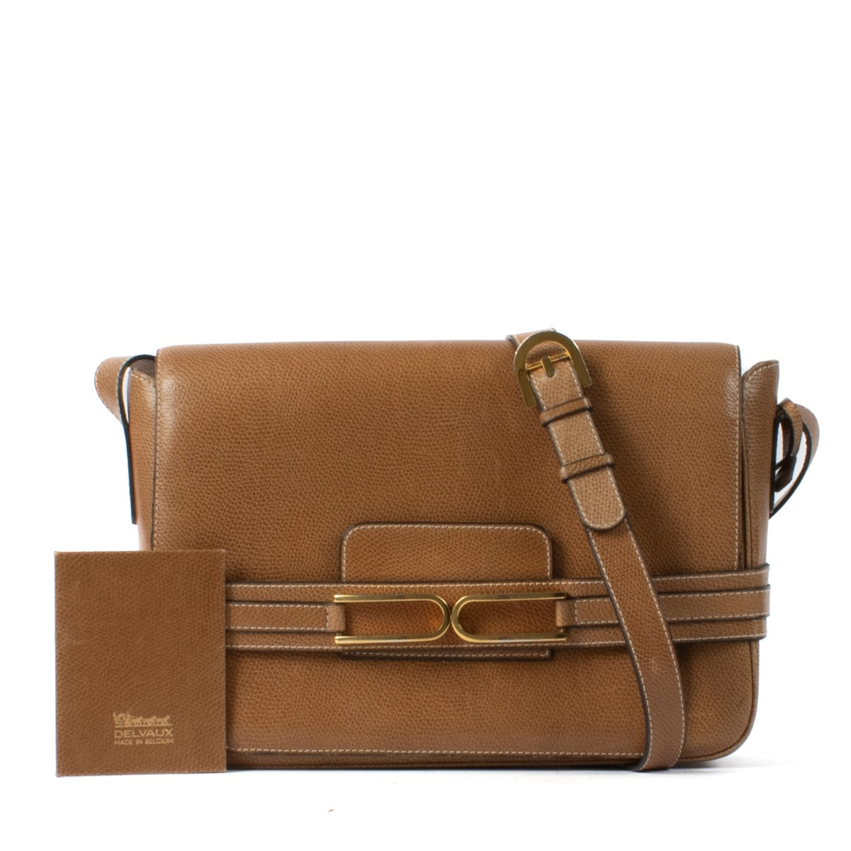Delvaux Camel Leather Vintage Crossbody Bag