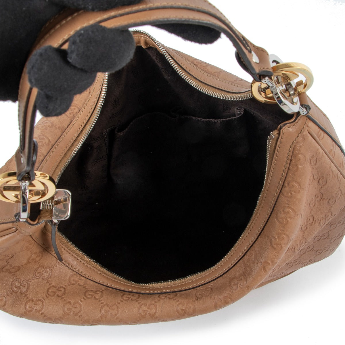 Shop authentic second hand designer Gucci 137383 Guccissima GG Twins Large Hobo Bag at Labellov for the best price.