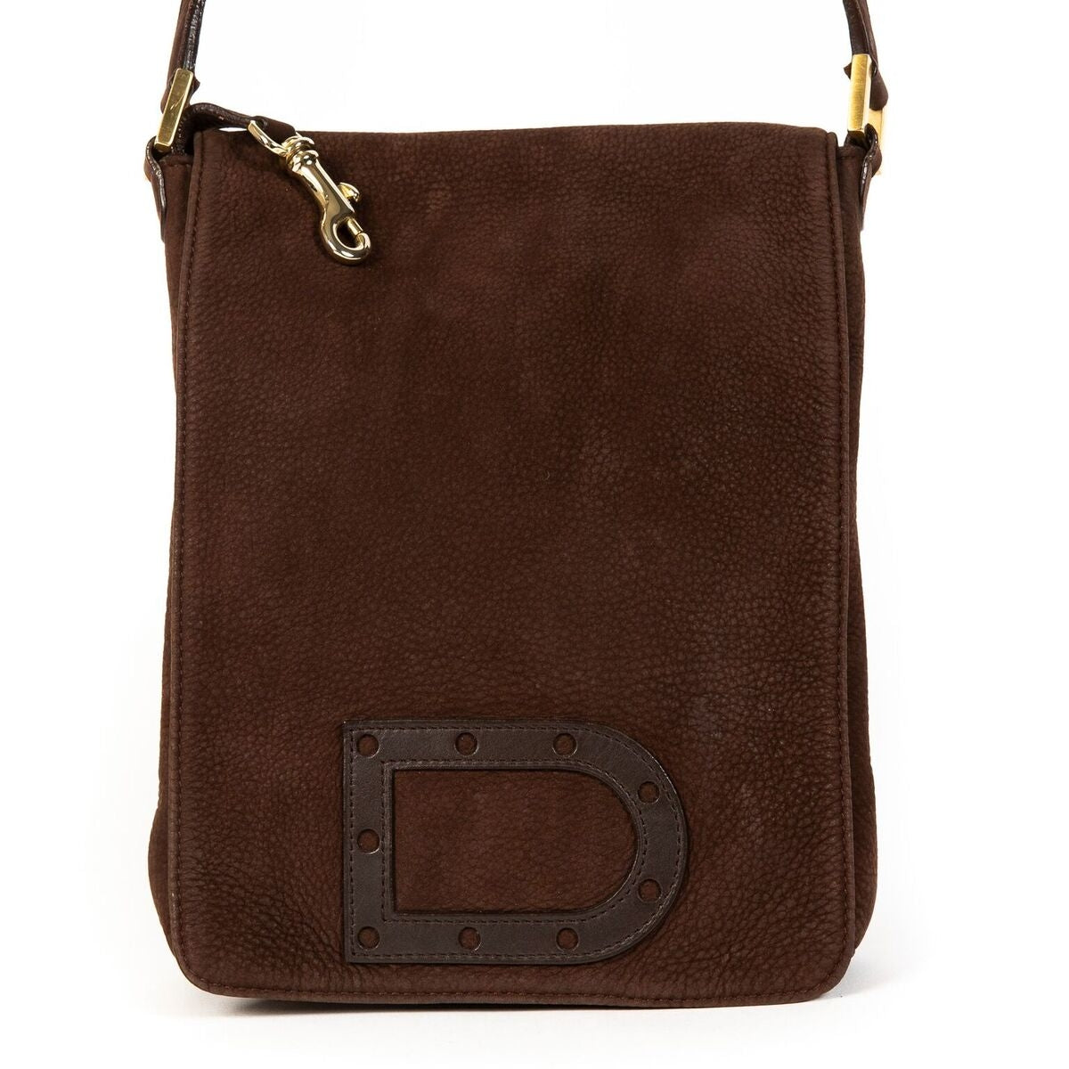 Deux de Delvaux Brown Drawstring Crossbody Bag
