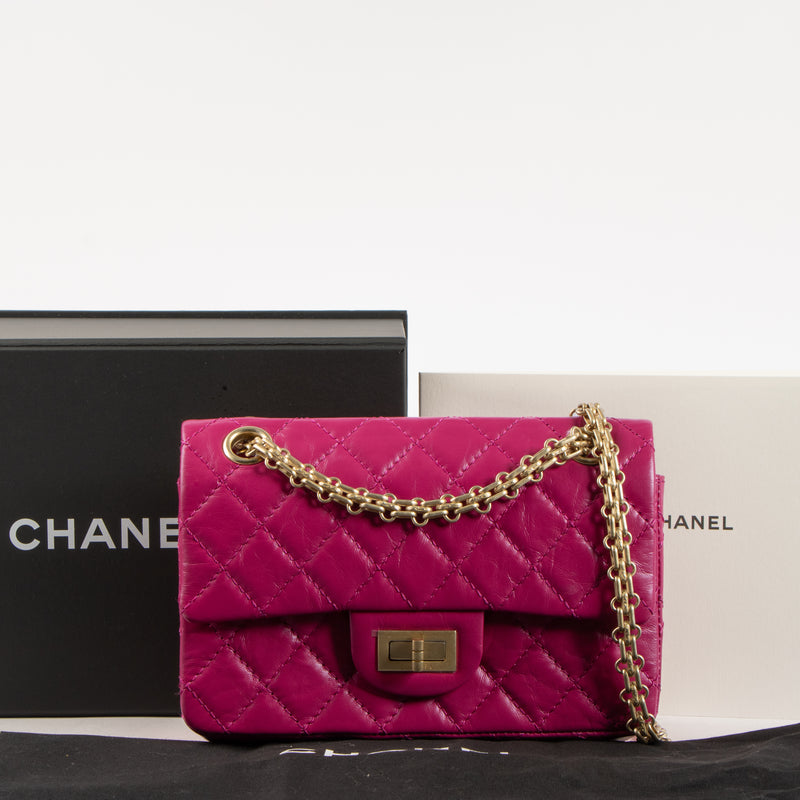 Chanel Fuchsia Aged Calfskin Mini 2.55 Reissue Bag