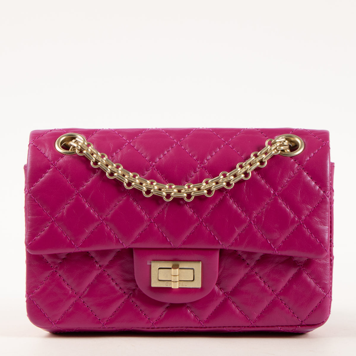 Chanel Fuchsia Aged Calfskin Mini 2.55 Reissue Bag
