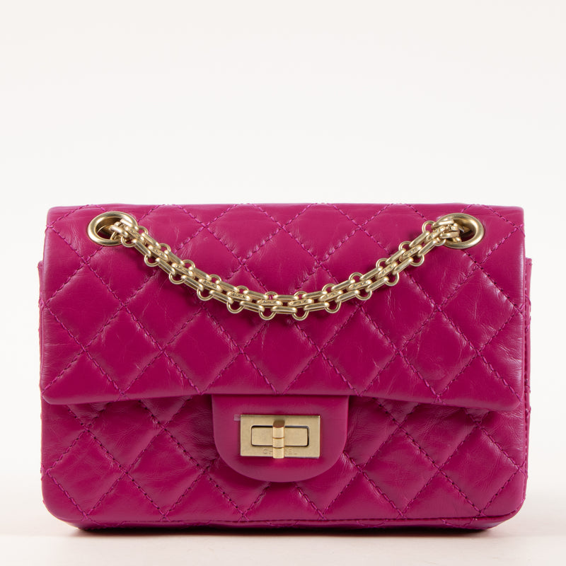 Chanel Fuchsia Aged Calfskin Mini 2.55 Reissue Bag
