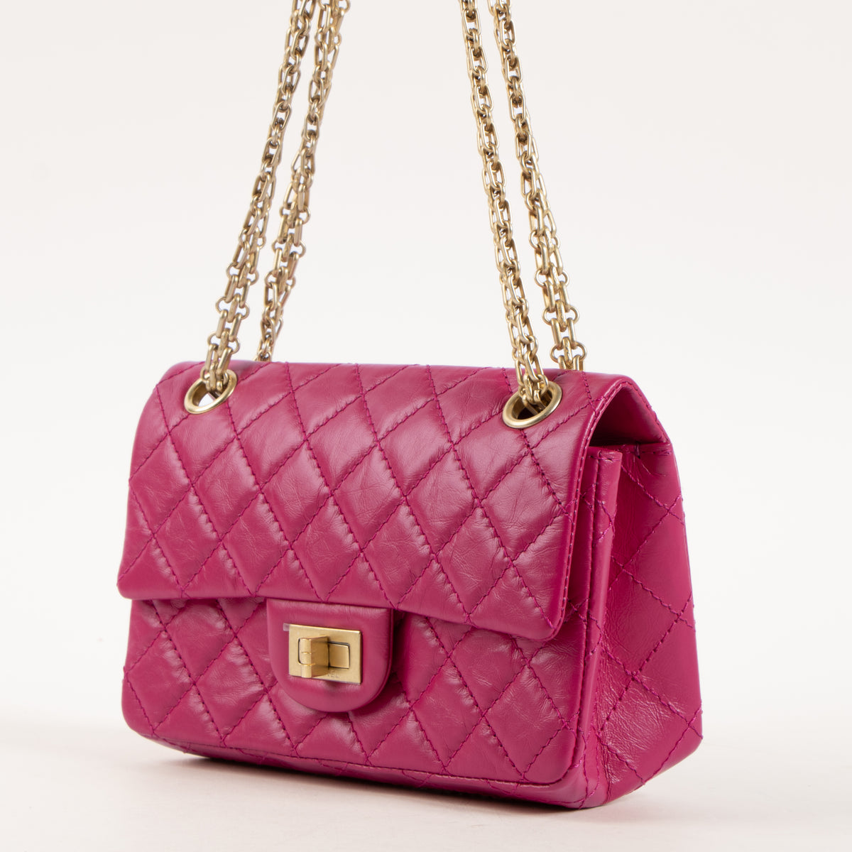 Chanel Fuchsia Aged Calfskin Mini 2.55 Reissue Bag