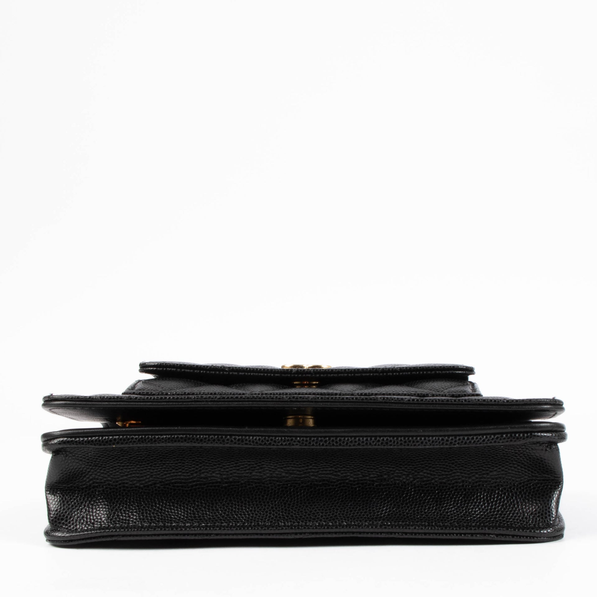Shop authentic Chanel Black Caviar Front Pocket Wallet On Chain on Labellov.com.