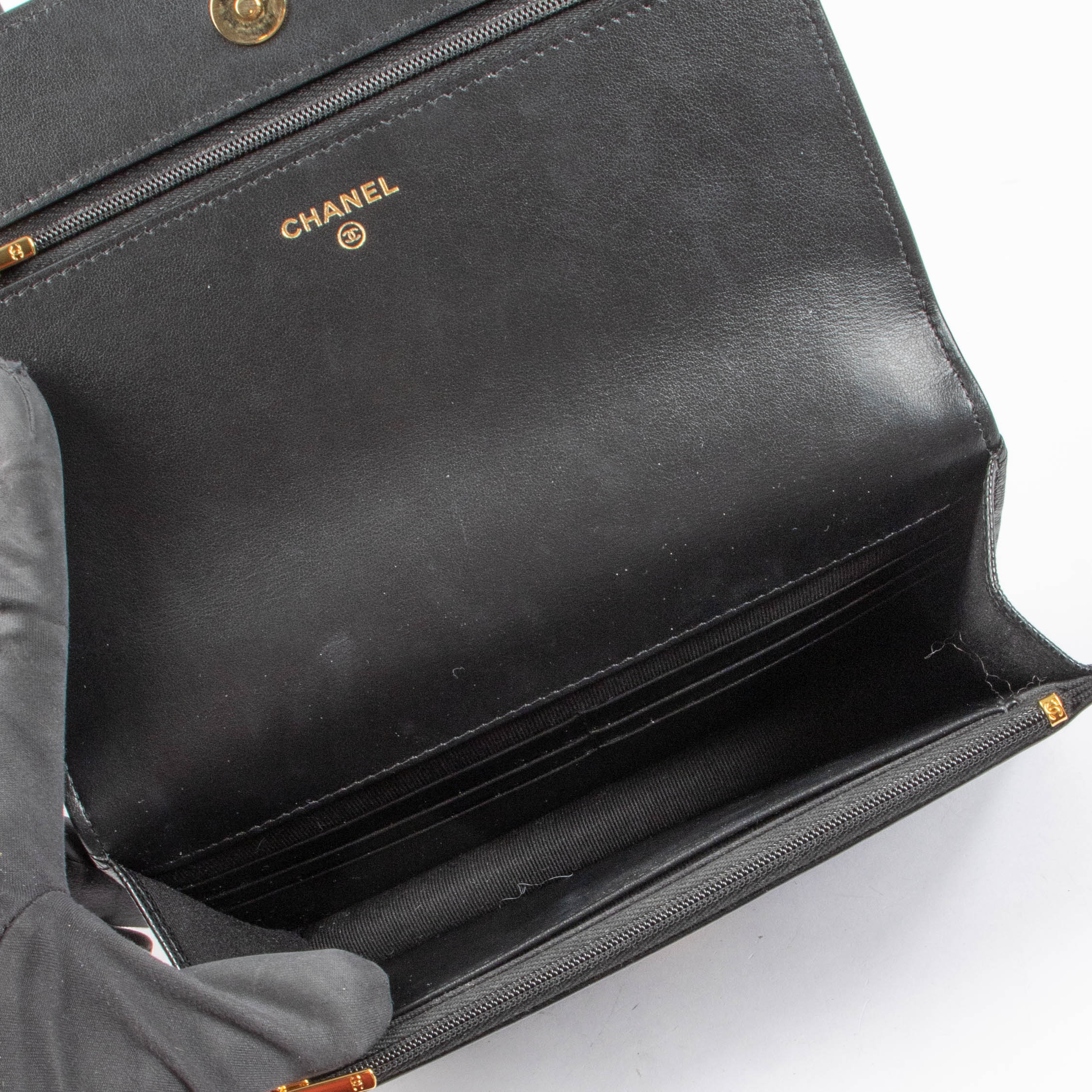 Chanel Black Caviar Front Pocket Wallet On Chain – Labellov
