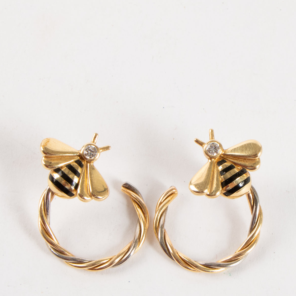 Shop this authentic Cartier Diamond Yellow Gold Bee Earrings pre-loved on Labellov.com
