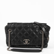 Shop this authentic Chanel Black Ultimate Stitch Top Zip Flap Bag pre-loved on Labellov.com 