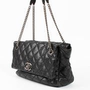 Shop this authentic Chanel Black Ultimate Stitch Top Zip Flap Bag pre-loved on Labellov.com 