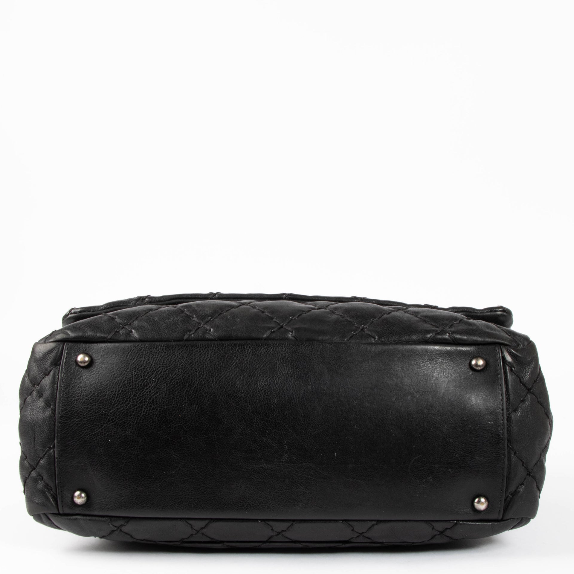 Shop this authentic Chanel Black Ultimate Stitch Top Zip Flap Bag pre-loved on Labellov.com 