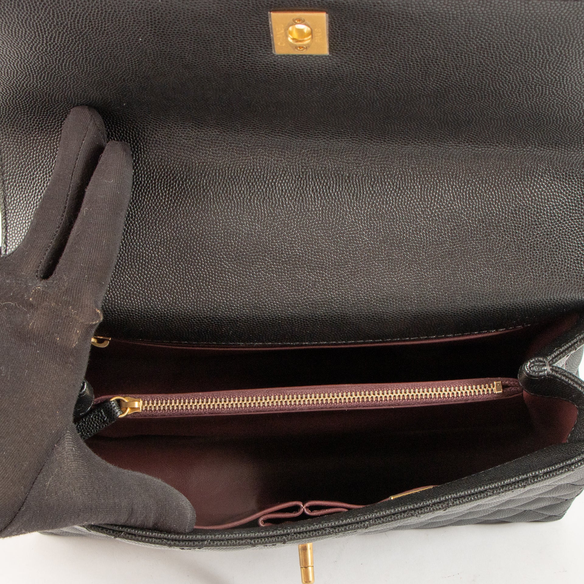 Shop the authentic Chanel Black Caviar Medium Coco Handle Bag on Labellov.com !