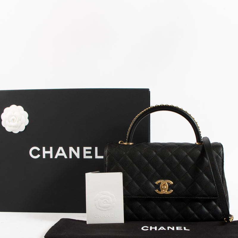 Shop the authentic Chanel Black Caviar Medium Coco Handle Bag on Labellov.com !