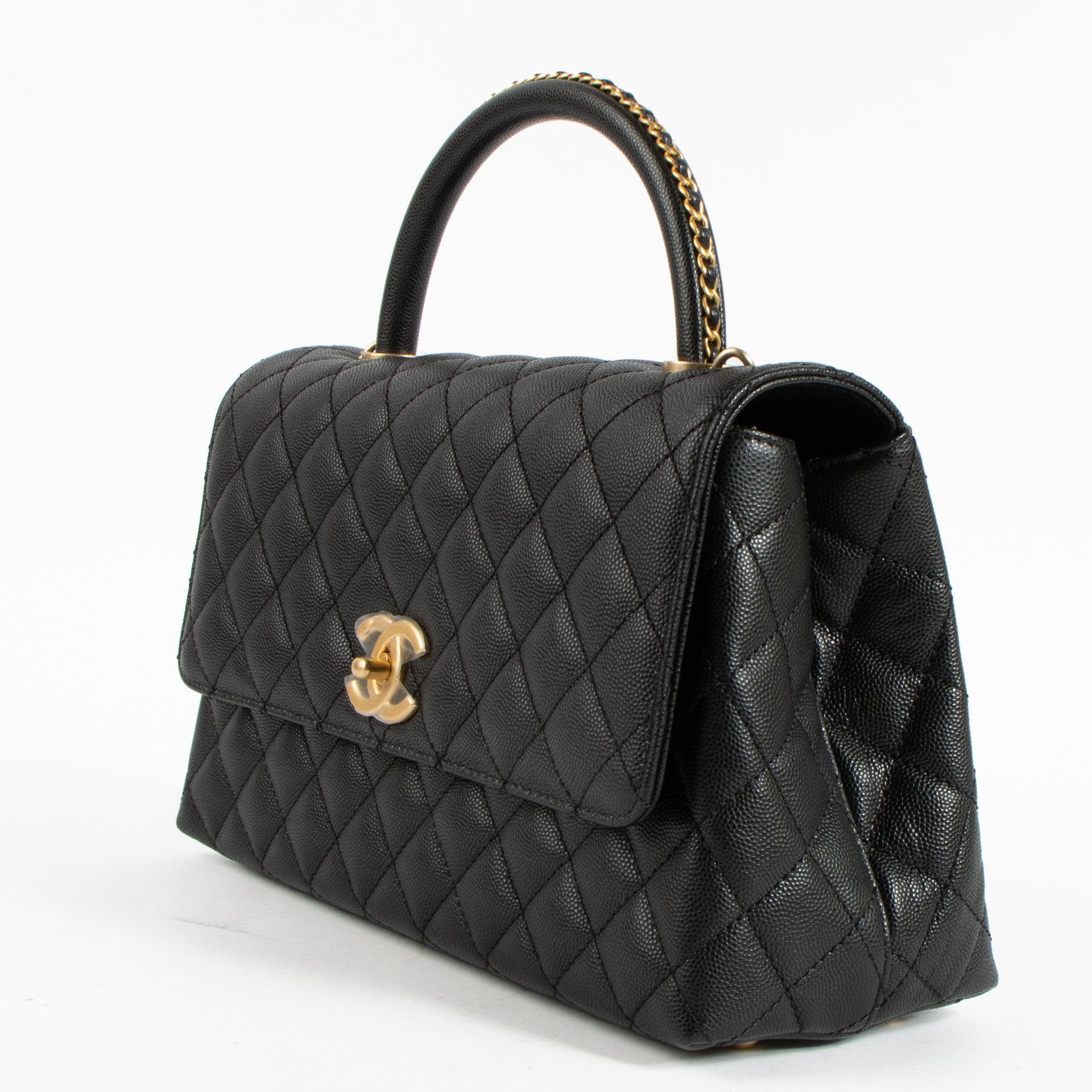 Shop the authentic Chanel Black Caviar Medium Coco Handle Bag on Labellov.com !