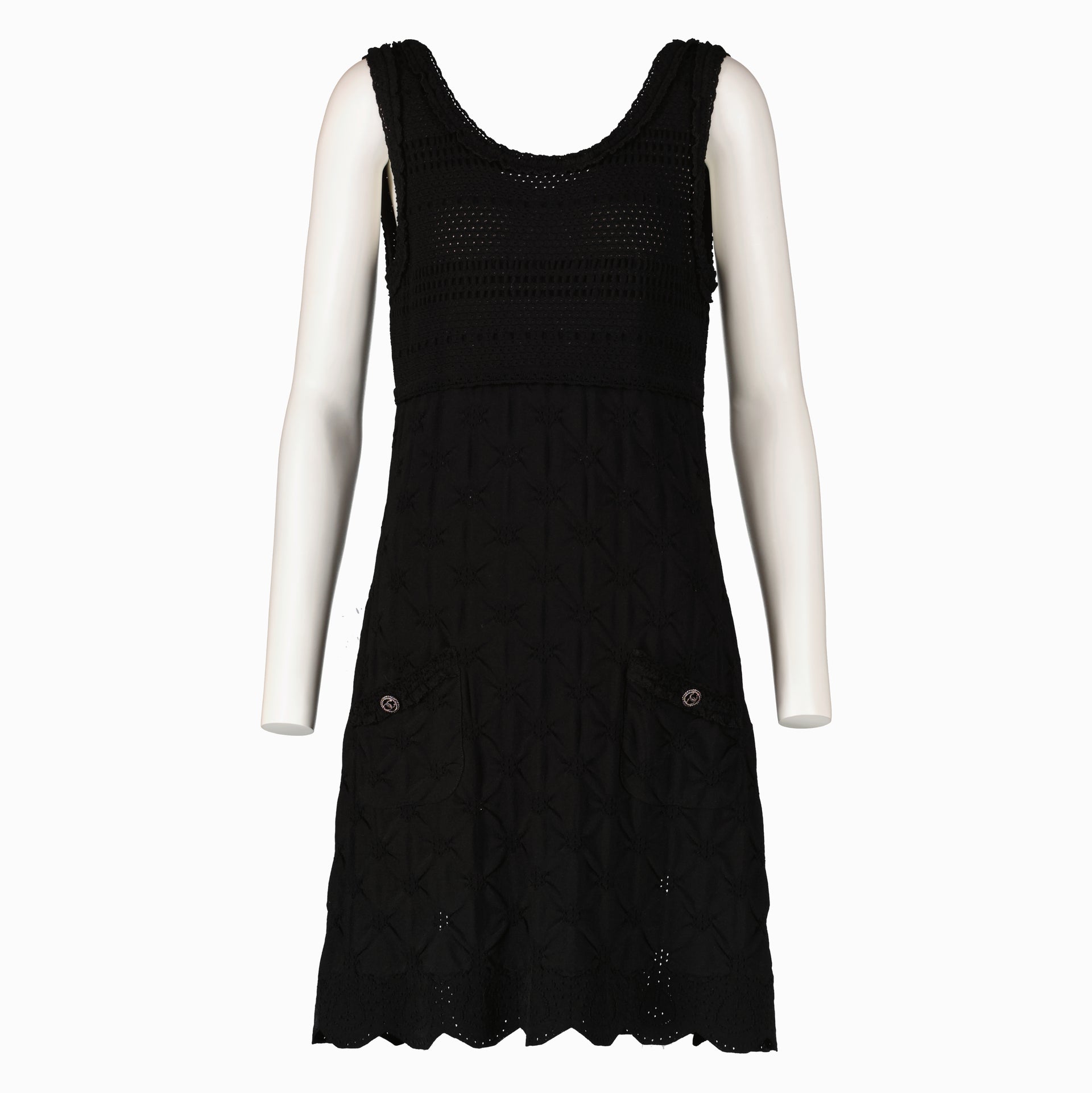Shop this authentic Chanel Coco Mark Mini Dress - size 40  pre-loved on Labellov.com 