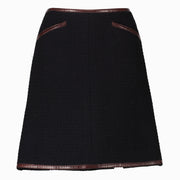 Shop this authentic Chanel Navy Blue Tweed Wool Skirt - Size 40  pre-loved on Labellov.com