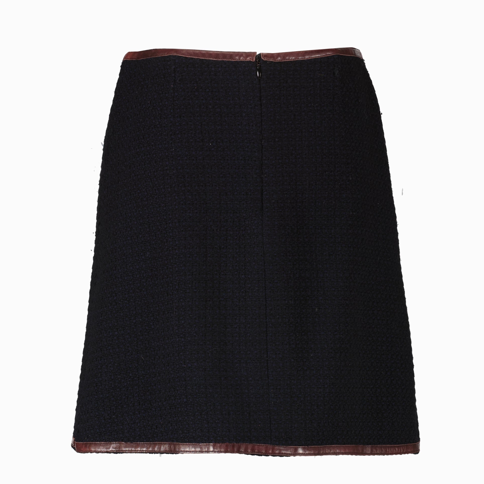 Chanel Navy Blue Tweed Wool Skirt - Size 40 – Labellov