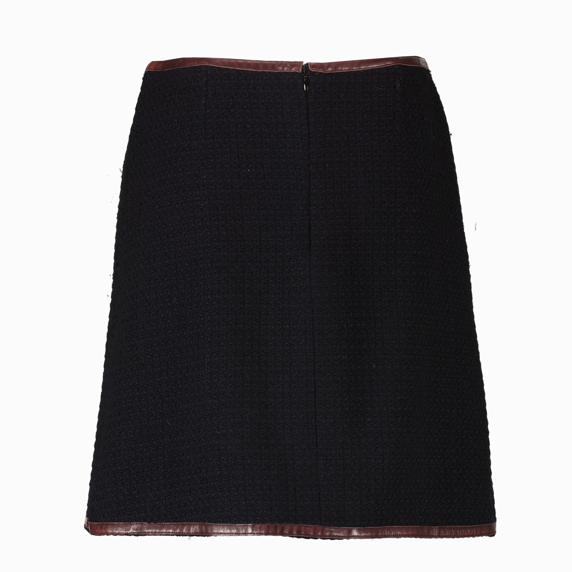 Shop this authentic Chanel Navy Blue Tweed Wool Skirt - Size 40  pre-loved on Labellov.com