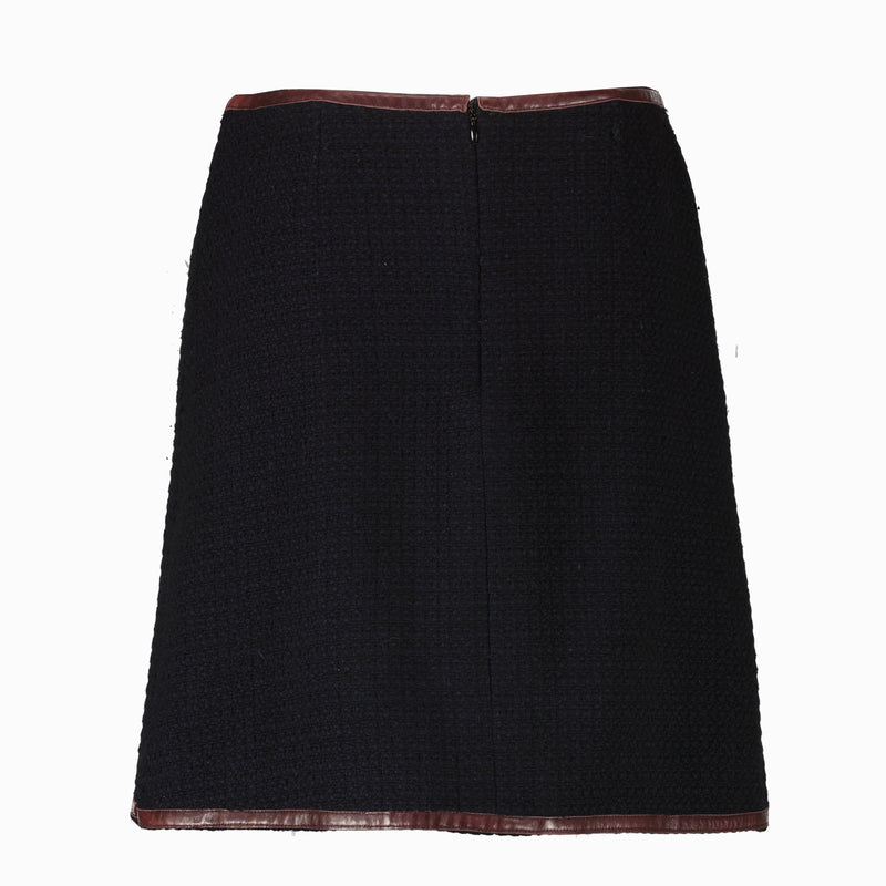 Shop this authentic Chanel Navy Blue Tweed Wool Skirt - Size 40  pre-loved on Labellov.com