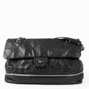 Shop this authentic Chanel Black Stitched Expandable Shoulder Bag pre-loved on Labellov.com 
