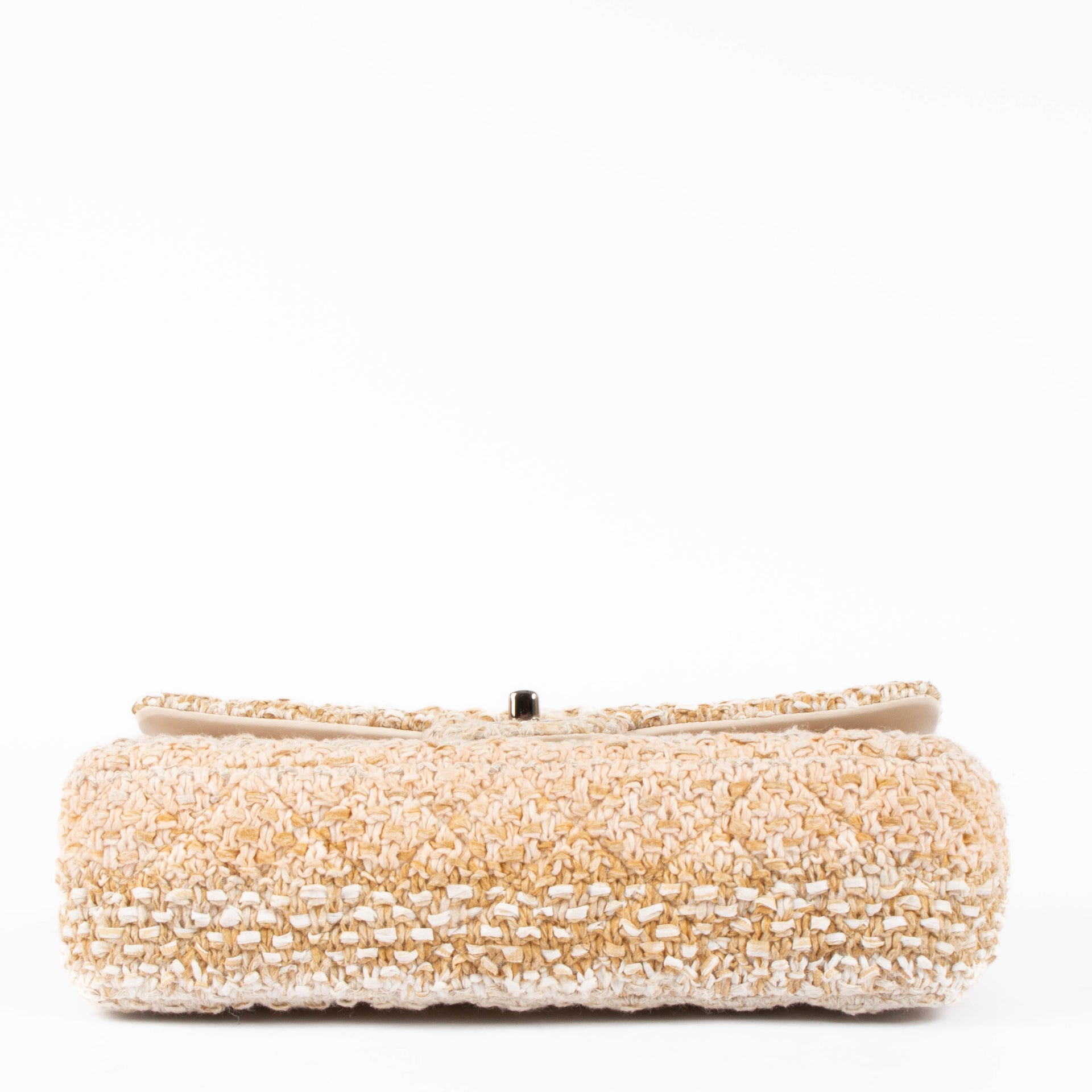 Sac Chanel Classique 11.12 en tweed beige, taille moyenne