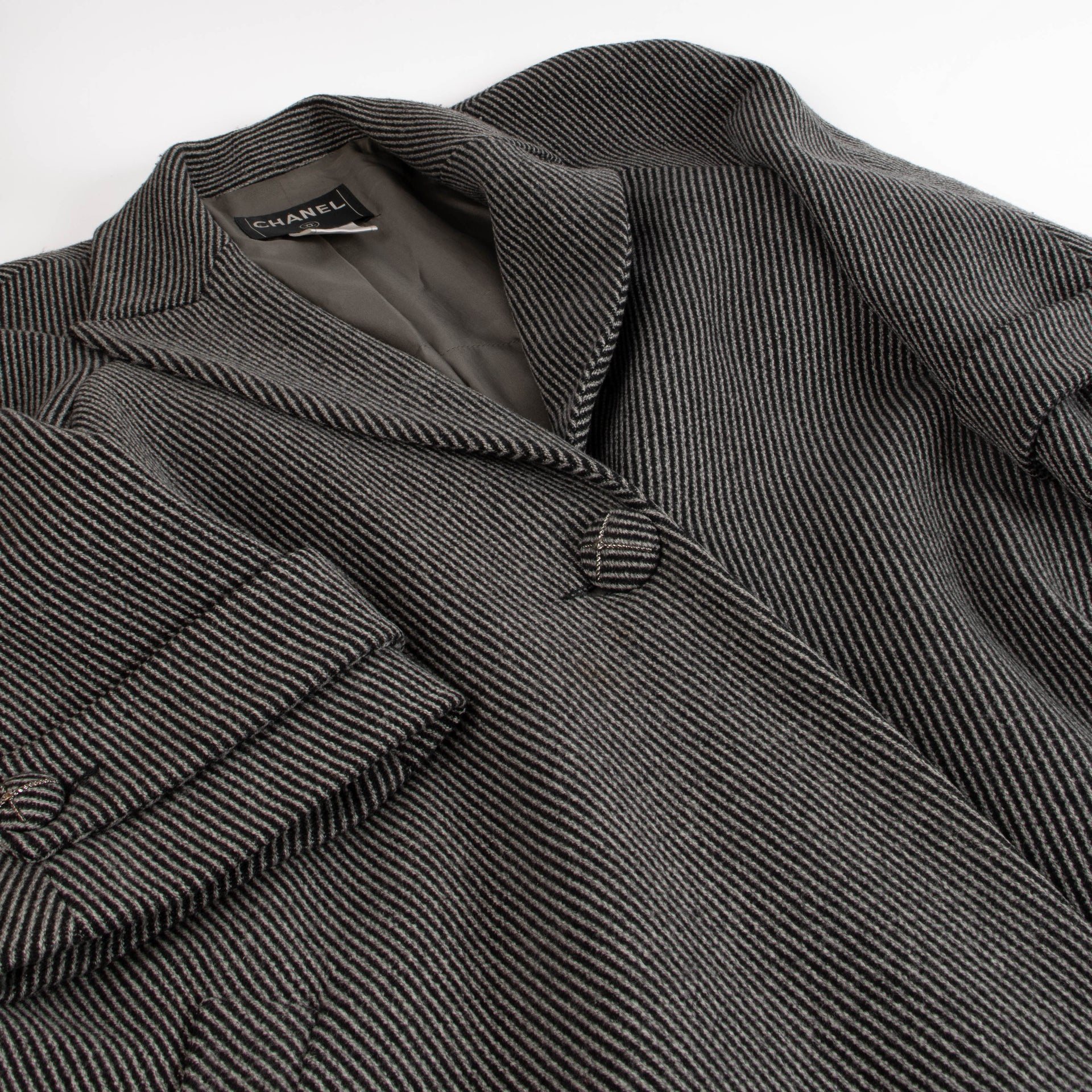 Chanel 07A Grey Coat - Size 40