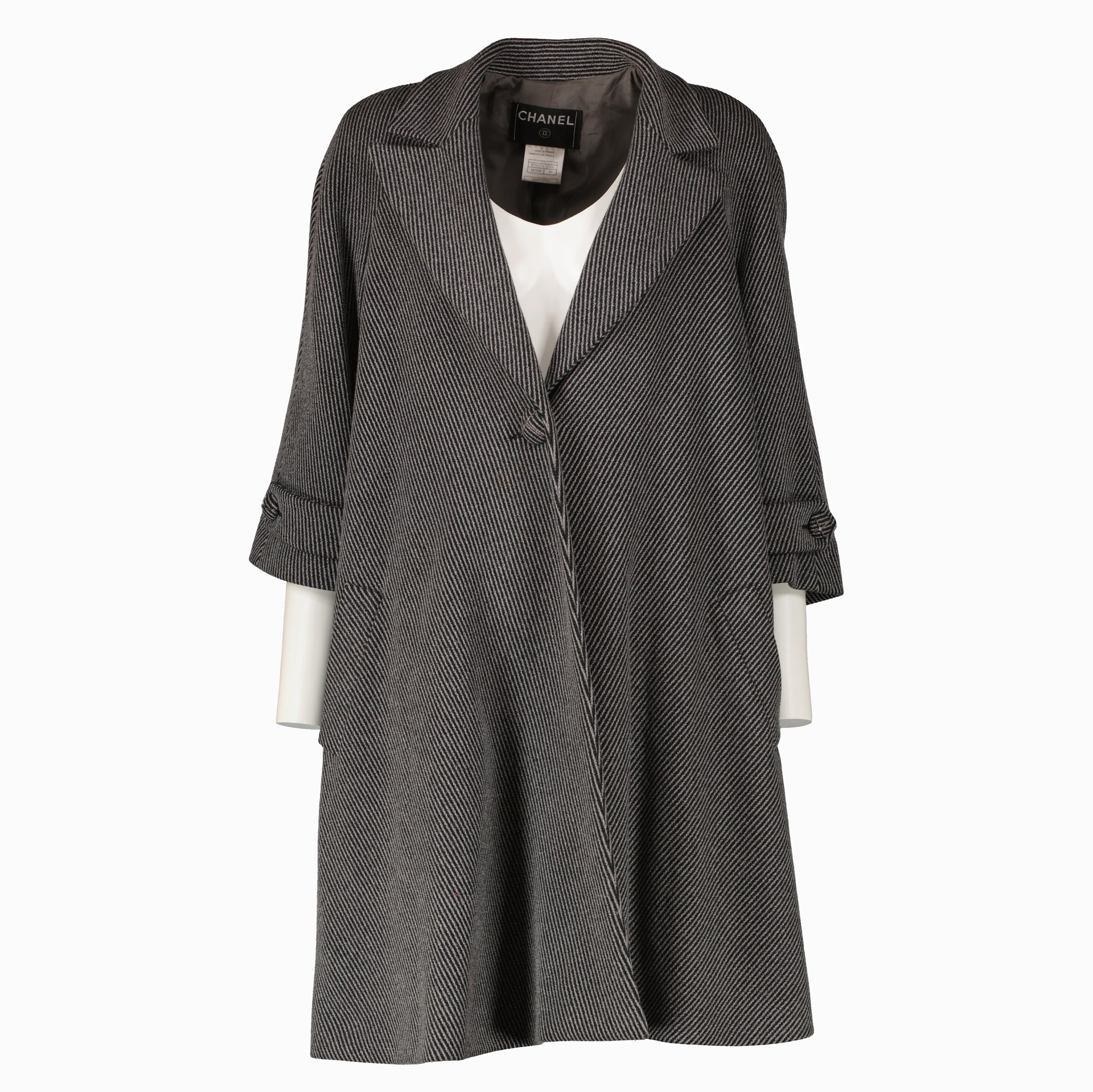 Chanel 07A Grey Coat - Size 40