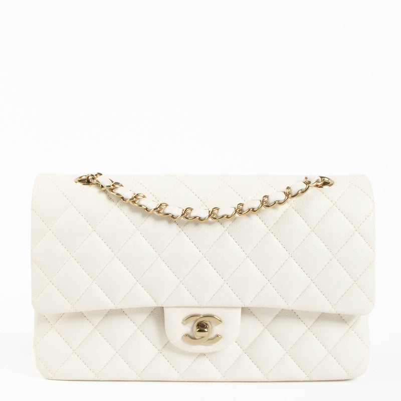 Chanel White Cavair Medium Classic 11.12 Bag