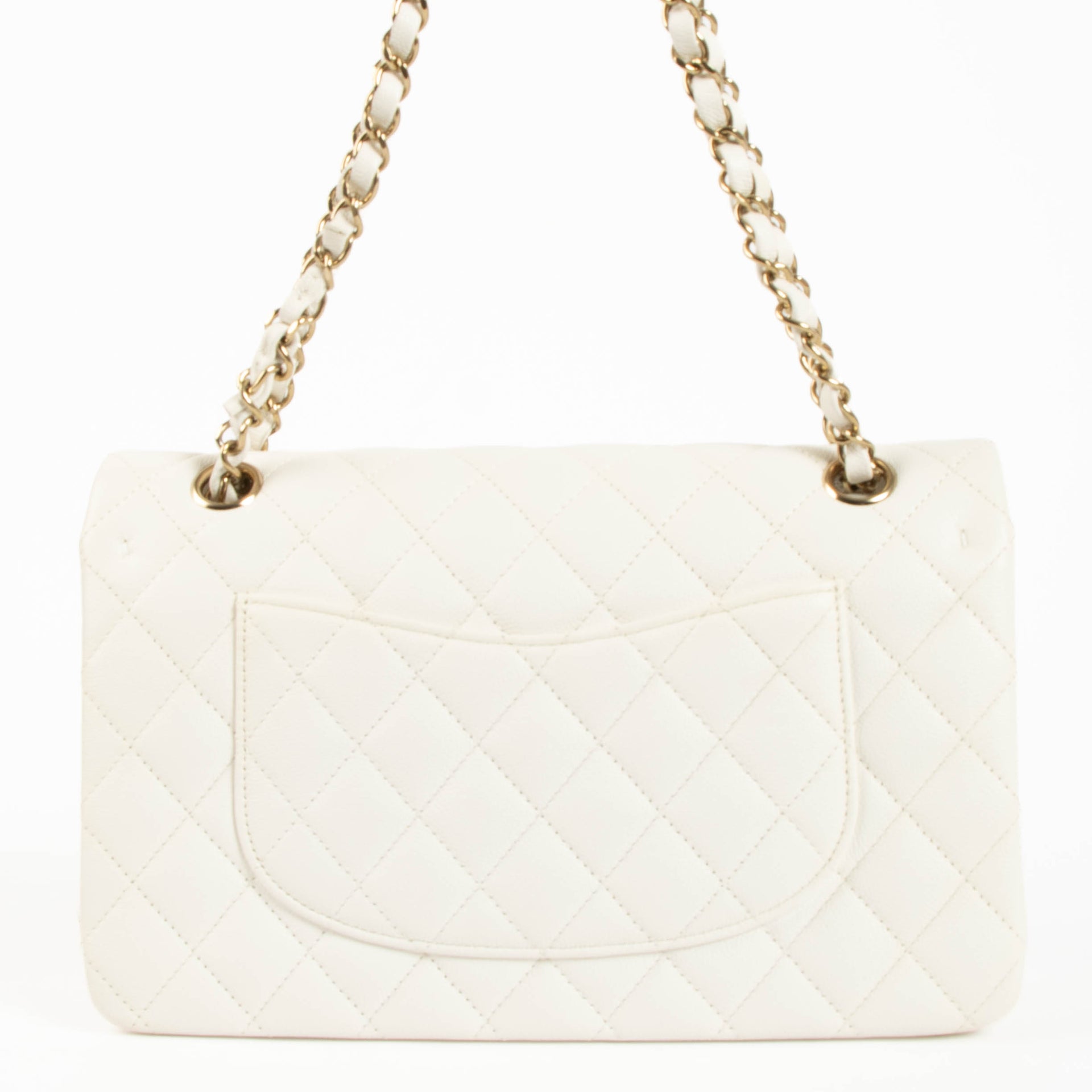 Chanel White Cavair Medium Classic 11.12 Bag