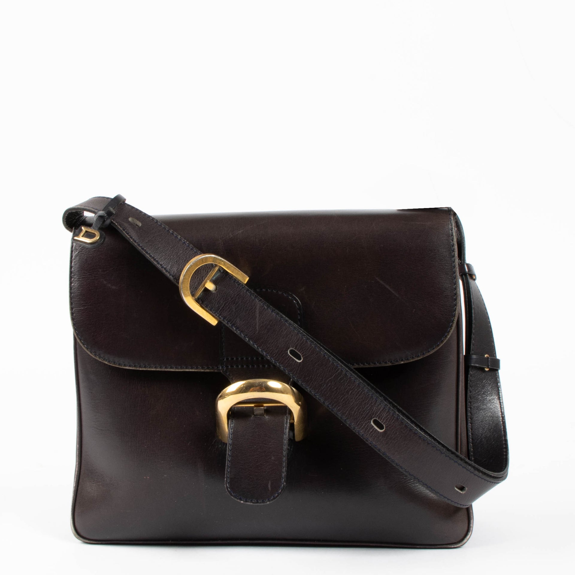 Shop this authentic Delvaux Vintage Brown Box Calf Festival Bag pre-loved on Labellov.com 