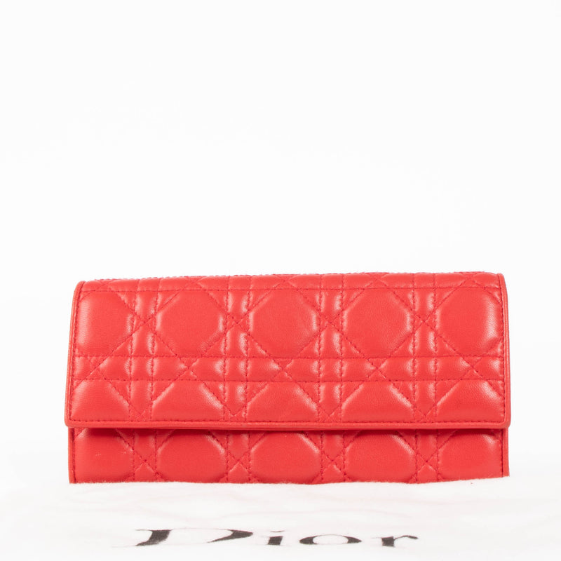 Shop this authentic Christian Dior Red Lady Dior Wallet pre-loved on Labellov.com 