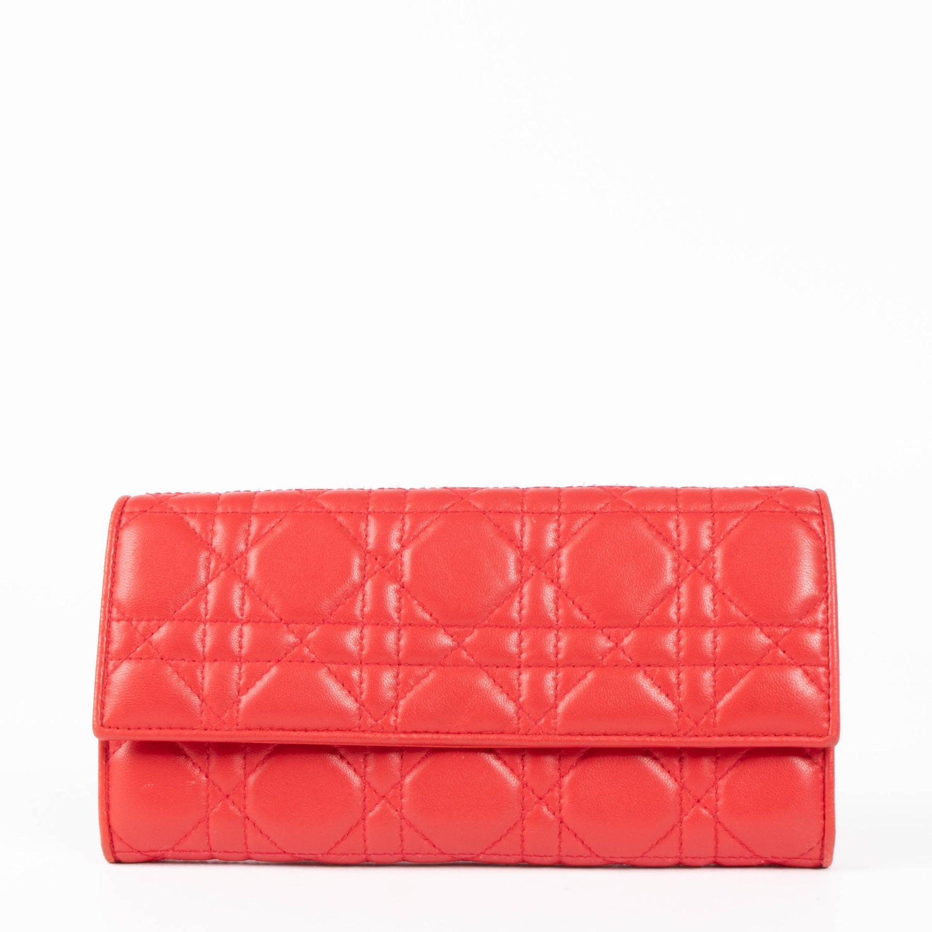 Shop this authentic Christian Dior Red Lady Dior Wallet pre-loved on Labellov.com 