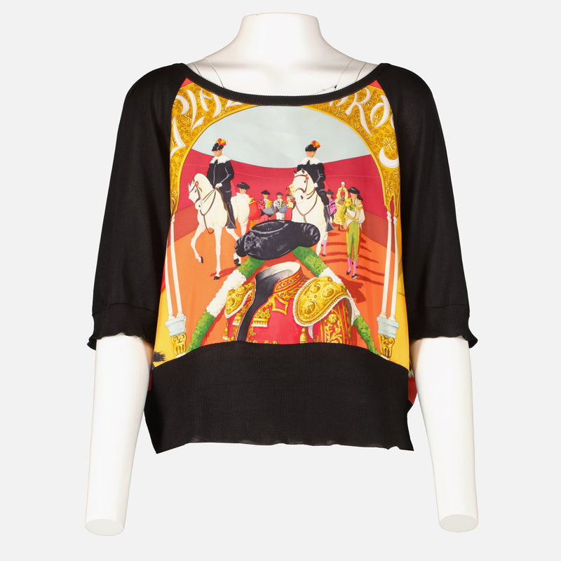 Shop this authentic Hermès Silk Plaza de Toros Top - Size FR44 pre-loved on Labellov.com