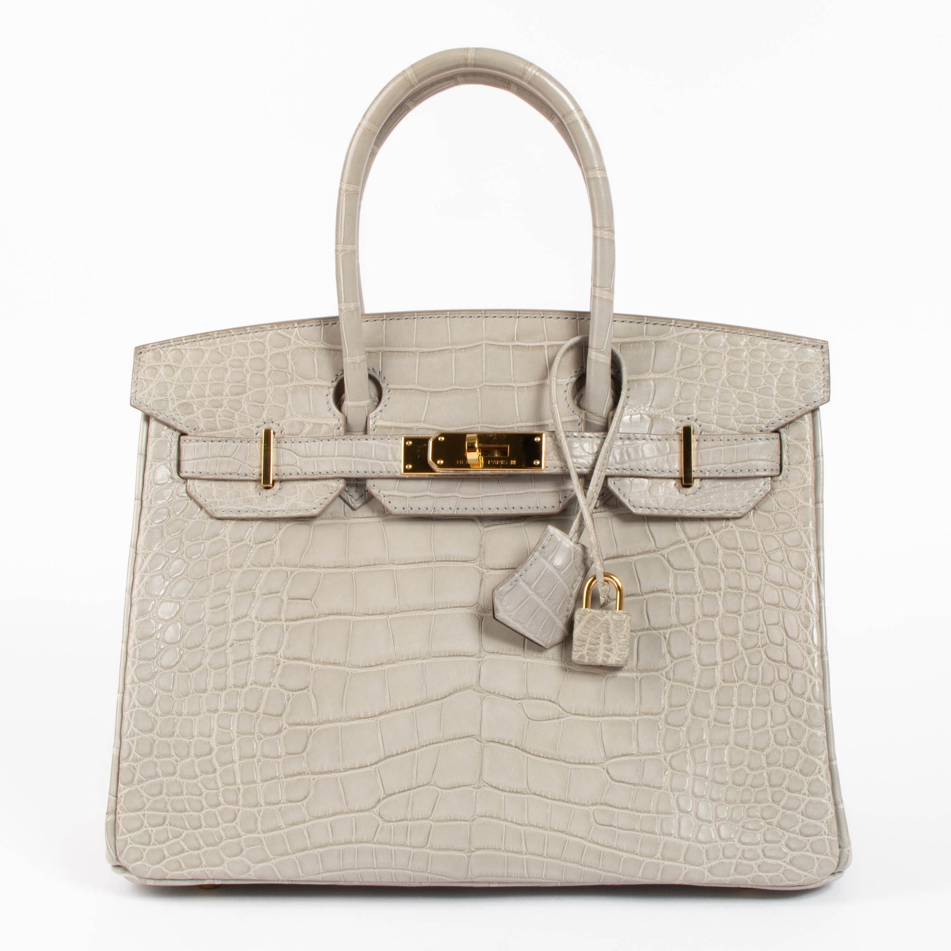 Hermès HSS Birkin 30 Gris Perle Matte Alligator GHW