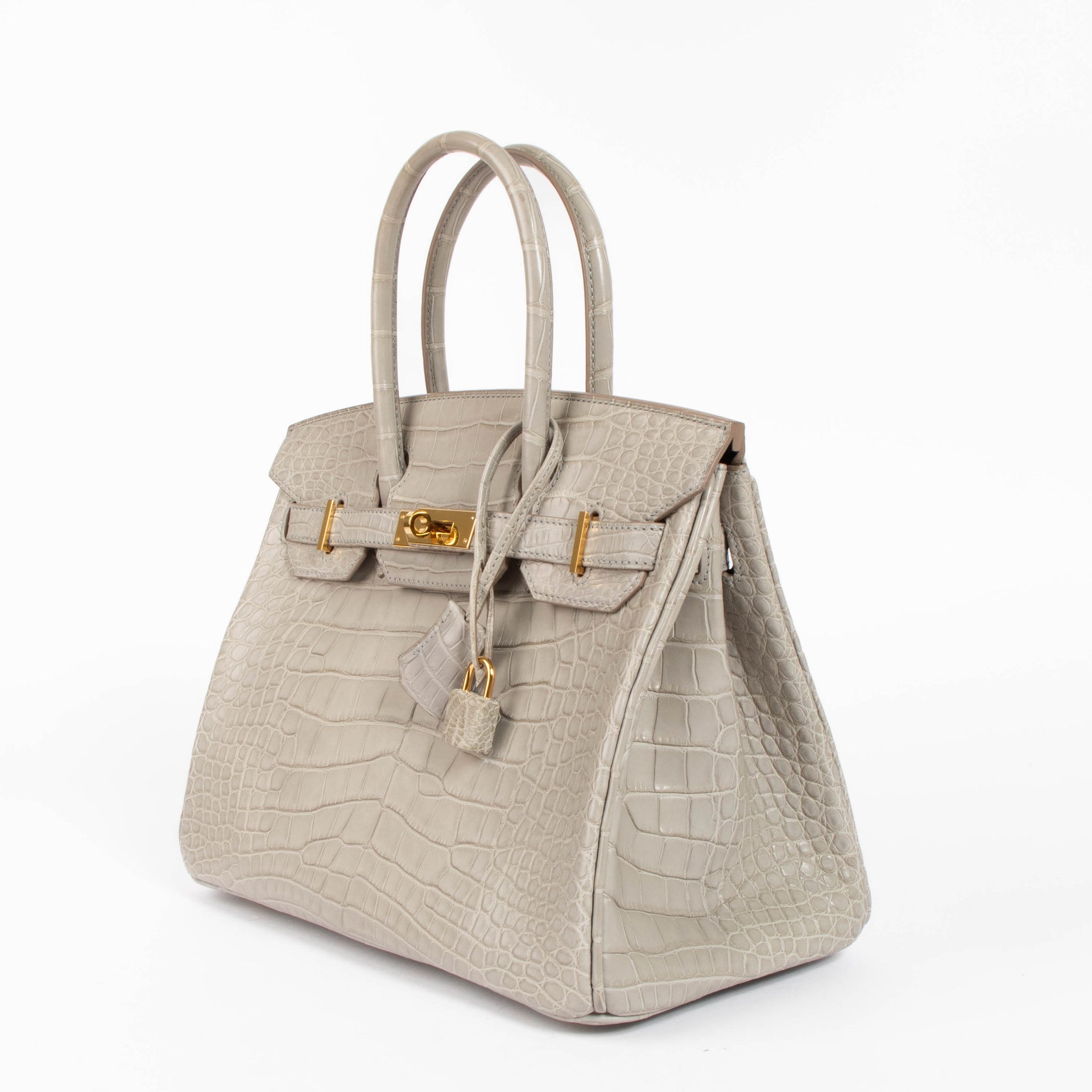 Hermès HSS Birkin 30 Gris Perle Matte Alligator GHW