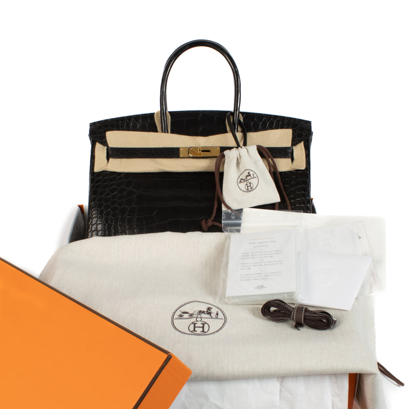 Hermès Birkin 35 Black Mat Alligator GHW