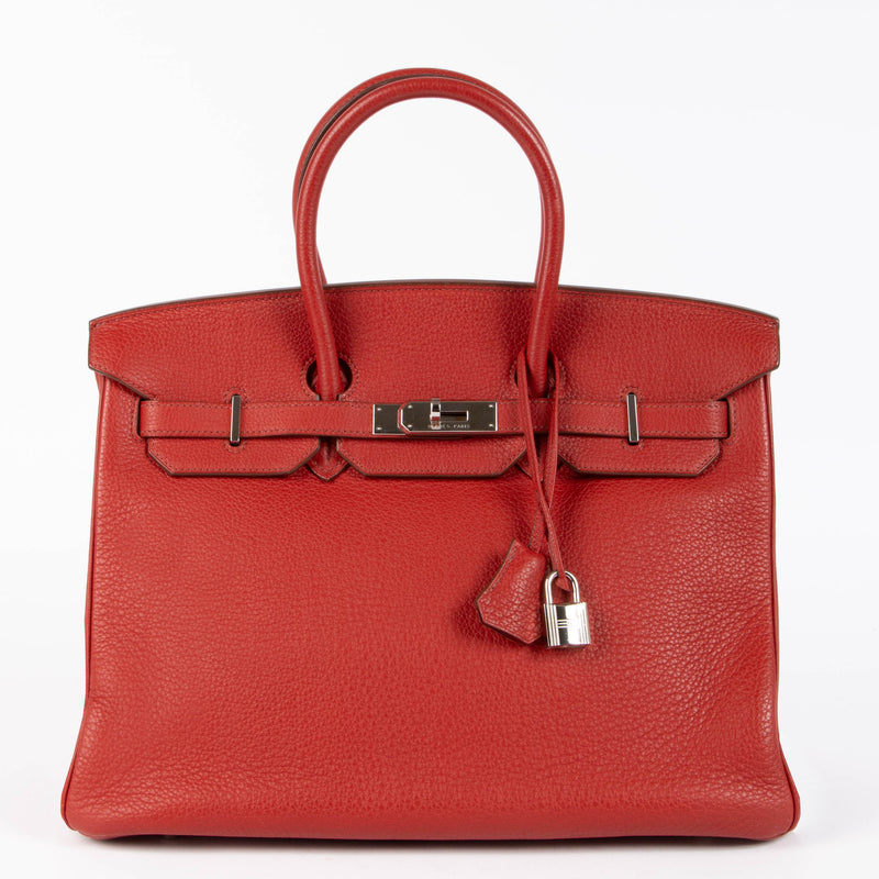Hermès Birkin 35 Rouge Garance Clemence PHW