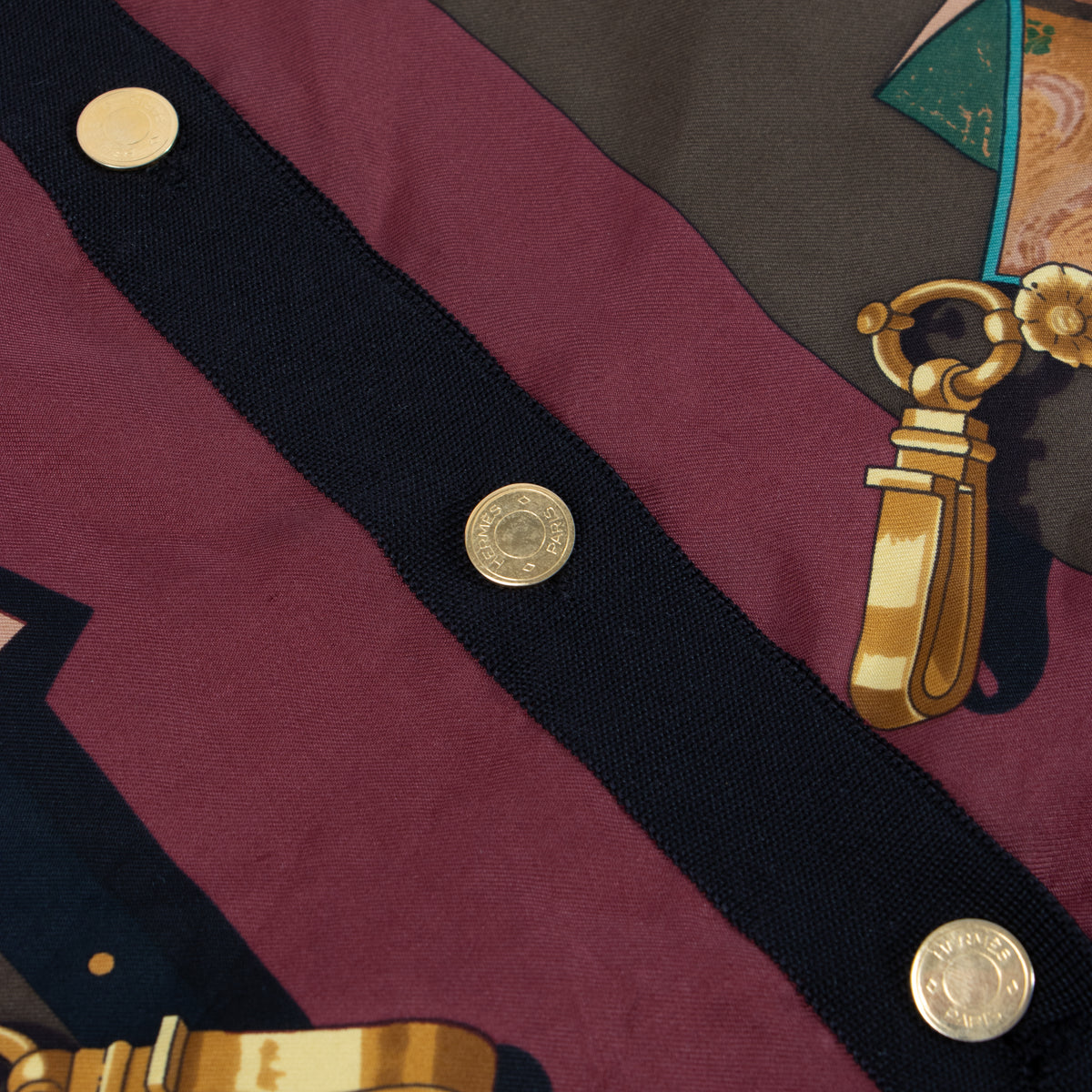 Shop this authentic Hermès Silk Memoires d'Hermès Cardigan - Size FR44 pre-loved on labellov.com