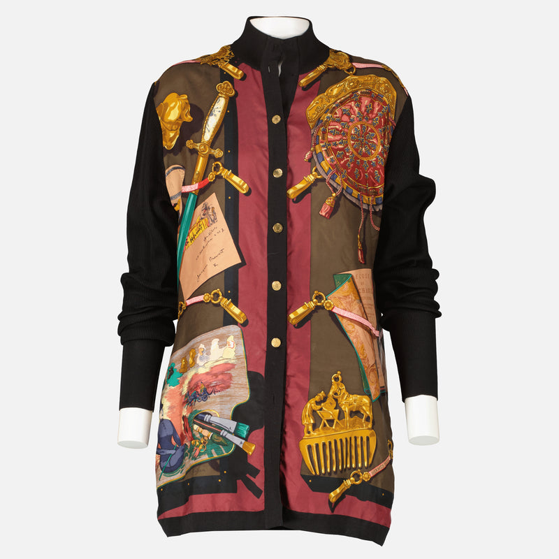 Shop this authentic Hermès Silk Memoires d'Hermès Cardigan - Size FR44 pre-loved on labellov.com
