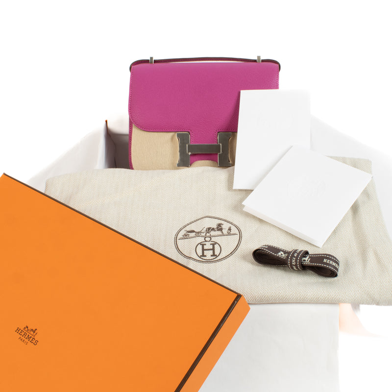 Hermès Constance Mini 18 Magnolia Chèvre Mysore Quincaillerie Palladium