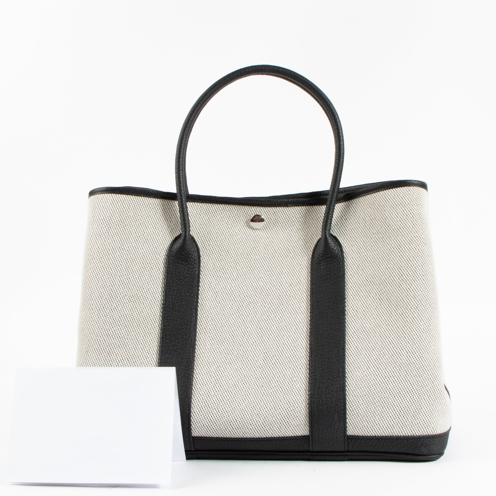 Hermès Garden Party 36 Ecru/Black Toile Twill/Negonda PHW