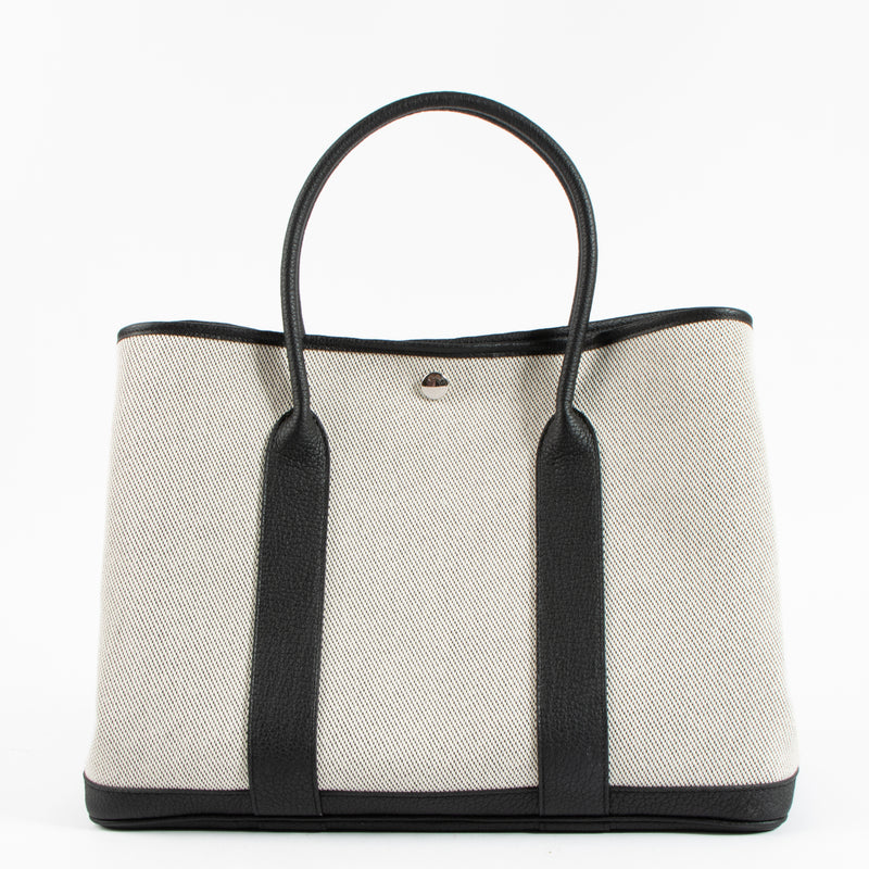 Hermès Garden Party 36 Ecru/Black Toile Twill/Negonda PHW