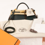Shop this authentic Hermes HSS Kelly 32 Vert Cypress/Jaune Ambre Swift BGHW pre-loved on Labellov.com
