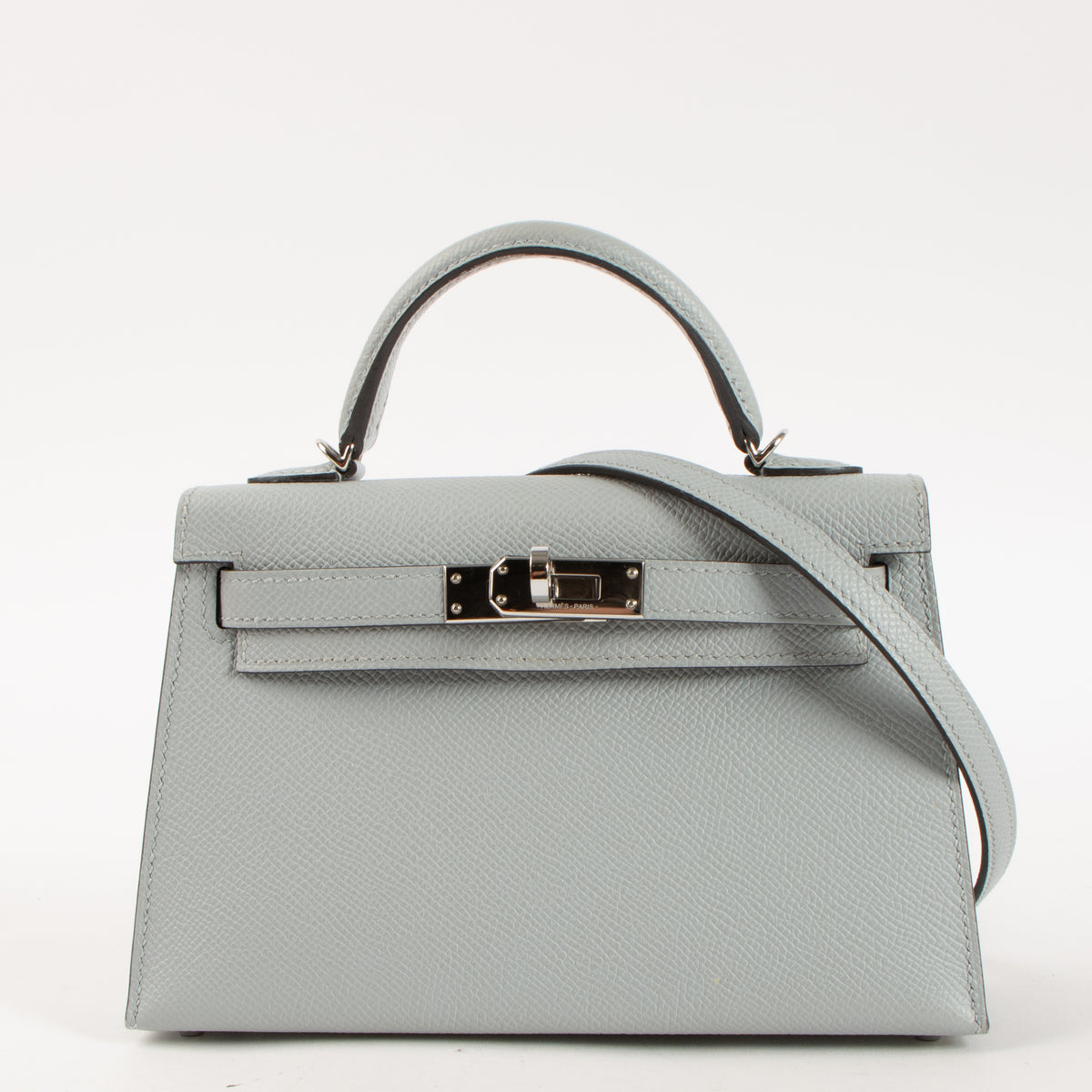 Hermès Kelly Mini II Bleu Glacier Epsom PHW