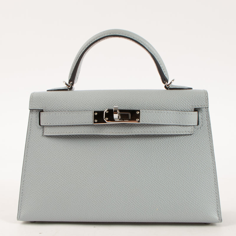 Hermès Kelly Mini II Bleu Glacier Epsom PHW