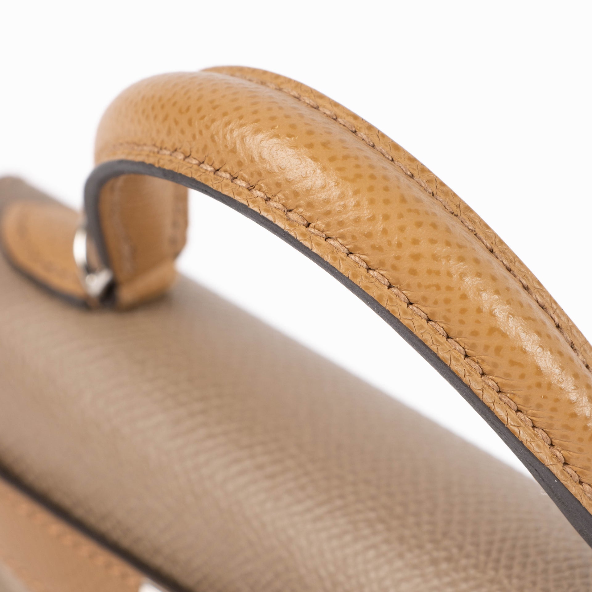 Hermès Kelly Mini II Tricolore Etoupe/Alezan/Biscuit Epsom PHW