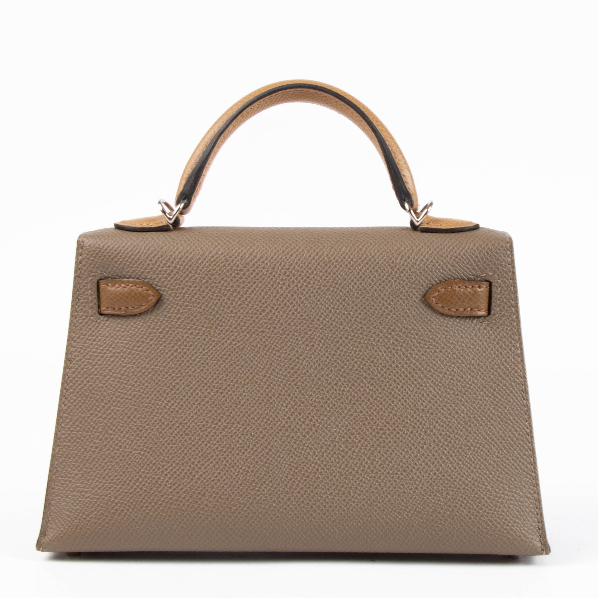 Hermès Kelly Mini II Tricolore Etoupe/Alezan/Biscuit Epsom PHW
