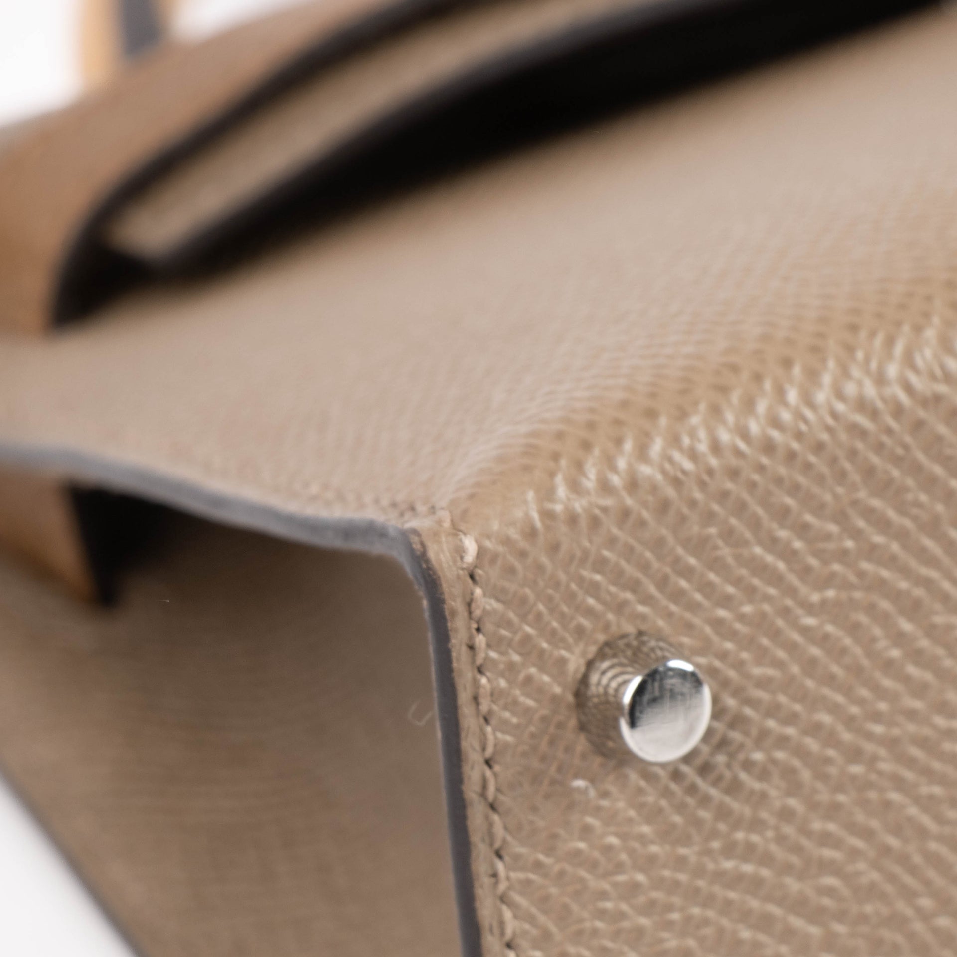 Hermès Kelly Mini II Tricolore Etoupe/Alezan/Biscuit Epsom PHW